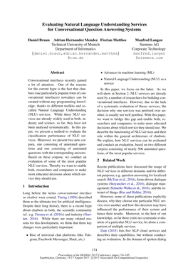 Evaluating Natural Language Understanding Services for Conversational Question Answering Systems