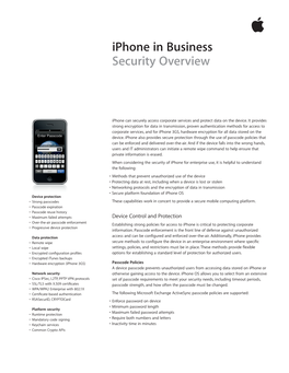 Iphone in Business Security Overview
