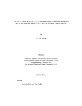 The Effects of Domain Expertise on Exploratory Information Search and Topic Learning in Social Search Environment