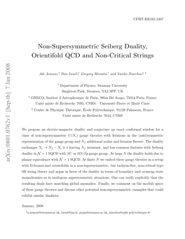 Non-Supersymmetric Seiberg Duality, Orientifold QCD and Non-Critical Strings