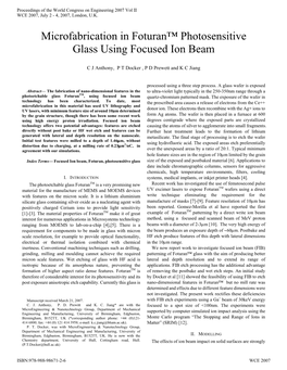 Microfabrication in Foturan™ Photosensitive Glass Using Focused Ion Beam