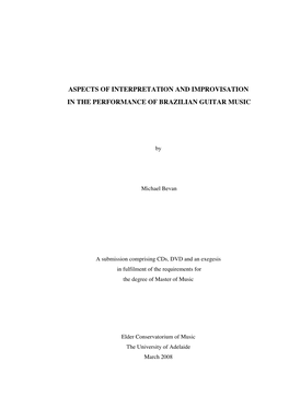 Aspects of Interpretation and Improvisation in the Performance of Brazilian Guitar Music