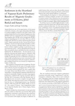 Settlement in the Heartland of Napatan Kush: Preliminary Results of Magnetic Gradio- Metry at El-Kurru, Jebel Barkal and Sanam