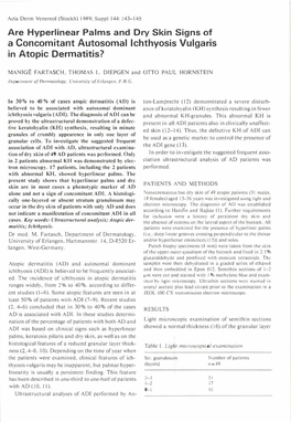 Are Hyperlinear Palms and Dry Skin Signs of a Concomitant Autosomal Lchthyosis Vulgaris in Atopic Dermatitis?