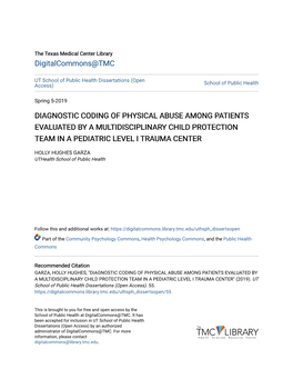 Diagnostic Coding of Physical Abuse Among Patients Evaluated by a Multidisciplinary Child Protection Team in a Pediatric Level I Trauma Center