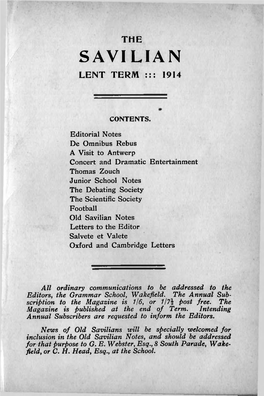 QEGS 1914 Lent
