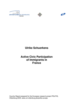 Ulrike Schuerkens Active Civic Participation of Immigrants in France