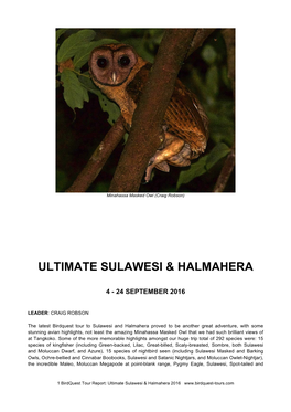 Ultimate Sulawesi & Halmahera 2016