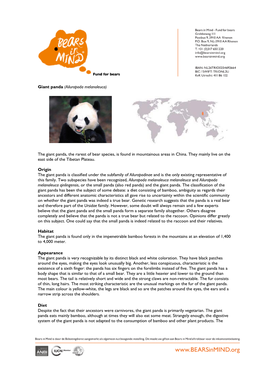 Factsheet Giant Panda