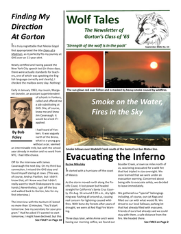 Wolf Tales Direction the Newsletter of at Gorton Gorton’S Class of ‘65