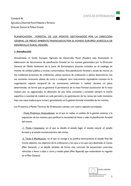 Planificación Forestal Financiada Con Feader