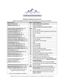 Admissions Packet