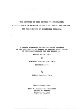 The Response of Tree Legumes to Inoculation