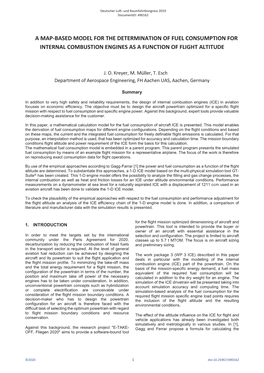 A Map-Based Model for the Determination of Fuel Consumption for Internal Combustion Engines As a Function of Flight Altitude