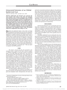 Intracranial Extension of an Orbital Epidermoid Cyst