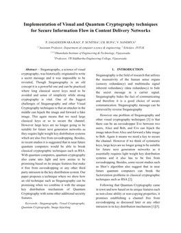 Implementation of Visual and Quantum Cryptography Techniques for Secure Information Flow in Content Delivery Networks