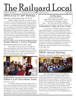 Volunteers Take & Pass Tests DRM at GCT's 100Th Birthday Easter Bunny + Crew Popular Editor's Last Newsletter Issue