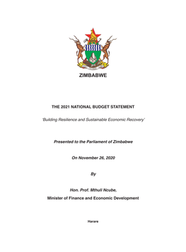 The 2021 National Budget Statement