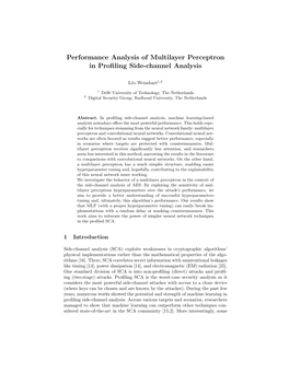Performance Analysis of Multilayer Perceptron in Profiling Side