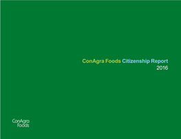 Conagra Foods Citizenship Report 2016 Table of Contents