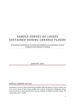 Sample Survey of Losses Sustained During Chennai