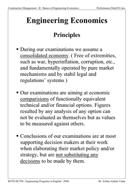 Basics of Engineering Economics Performance:Slide501.Doc Engineering Economics