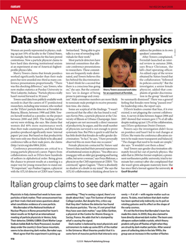 NEWS Data Show Extent of Sexism in Physics