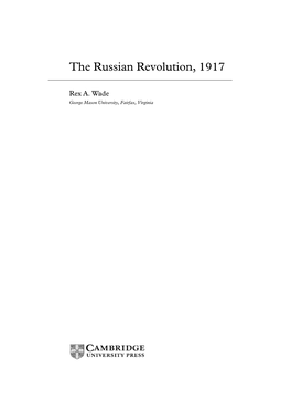 The Russian Revolution, 1917