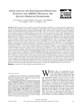 Application of the Wind Erosion Prediction System in the Airpact Regional Air Quality Modeling Framework