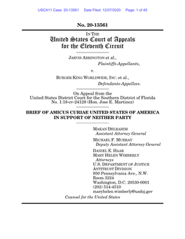 Brief of Amicus Curiae United States of America in Support of Neither Party