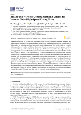 Broadband Wireless Communication Systems for Vacuum Tube High-Speed Flying Train
