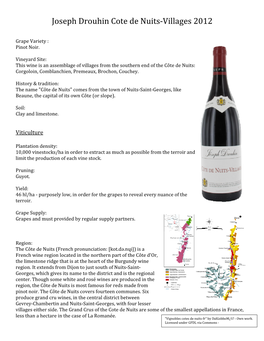 Joseph Drouh Hin Cote De Nuits-Villages 2 2012