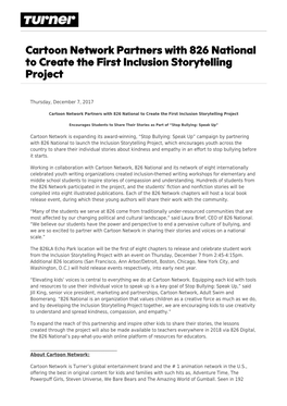 Cartoon Network Partners with 826 National to Create the First Inclusion Storytelling Project