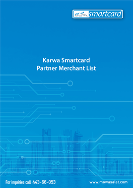 Karwa Smartcard - Merchant Name, Area and Tel No