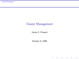 Cluster Management