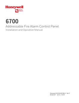 Addressable Fire Alarm Control Panel Installation and Operation Manual