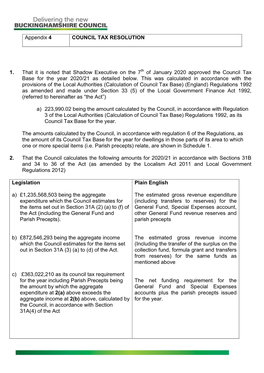 Council Tax Resolution