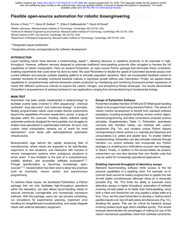 Flexible Open-Source Automation for Robotic Bioengineering