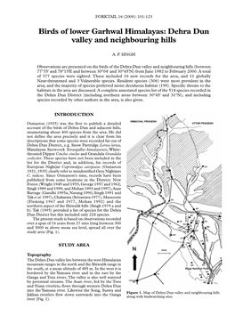 Birds of Lower Garhwal Himalayas: Dehra Dun Valley and Neighbouring Hills