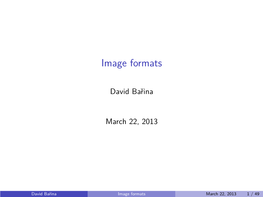 Image Formats