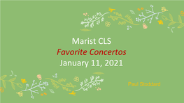 Marist CLS Favorite Concertos January 11, 2021