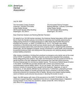 Senate Judiciary Liability Protection Letter