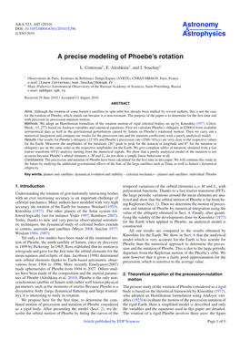 A Precise Modeling of Phoebe's Rotation
