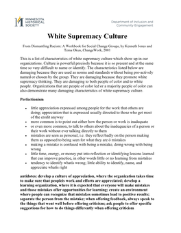 White Supremacy Culture