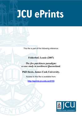 The Fire Patchiness Paradigm: a Case Study in Northwest Queensland
