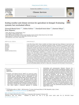 Scaling Weather and Climate Services for Agriculture in Senegal: Evaluating Systemic but Overlooked Effects