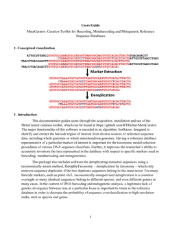 Users Guide Metacurator: Curation Toolkit for Barcoding, Metabarcoding and Metagenetic Reference Sequence Databases