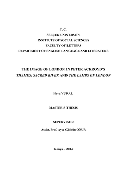 The Image of London in Peter Ackroyd's Thames: Sacred