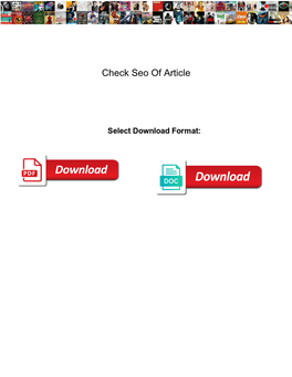 Check Seo of Article