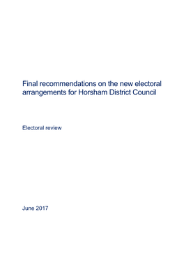Final Recommendations on the New Electoral Arrangements for Horsham District Council